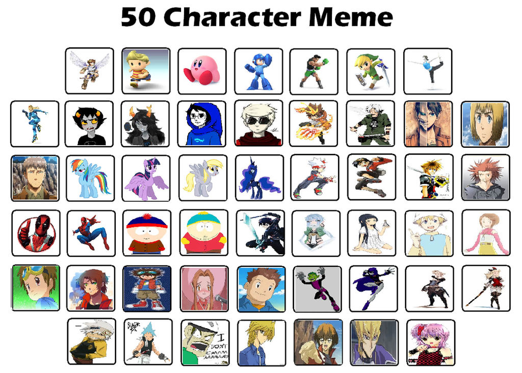 Meme Chacter 50 Character Meme by 1sthi1357 on DeviantArt