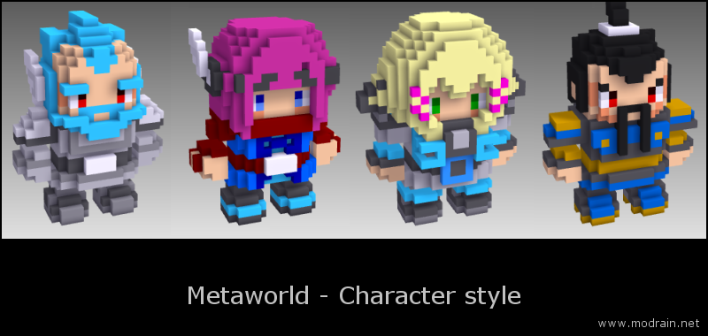 Metaworld Voxel Characters by Modrain