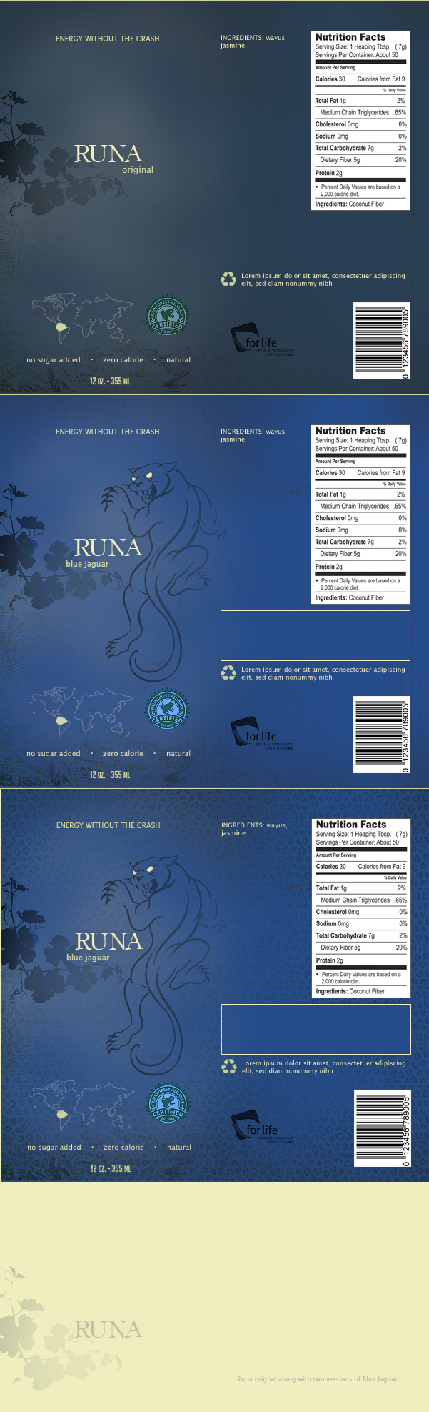 Runa drink label