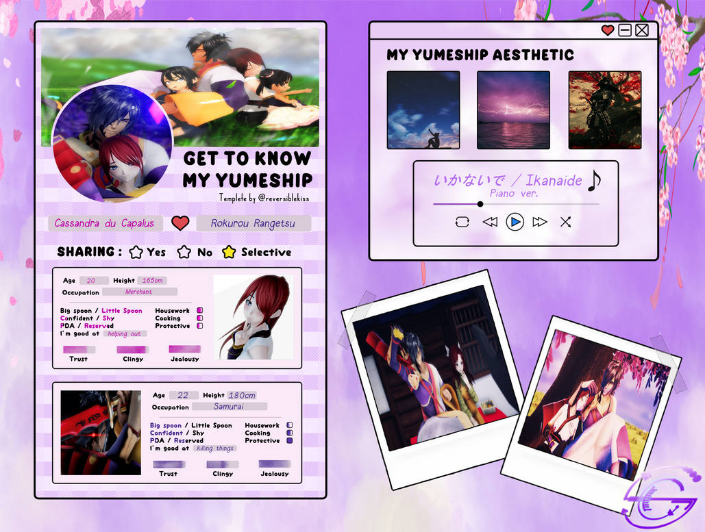 Get to know my Yumeship Cassandra X Rokurou by Soniri Chan on DeviantArt Get to know my Yumeship Cassandra X Rokurou by Soniri Chan on DeviantArt