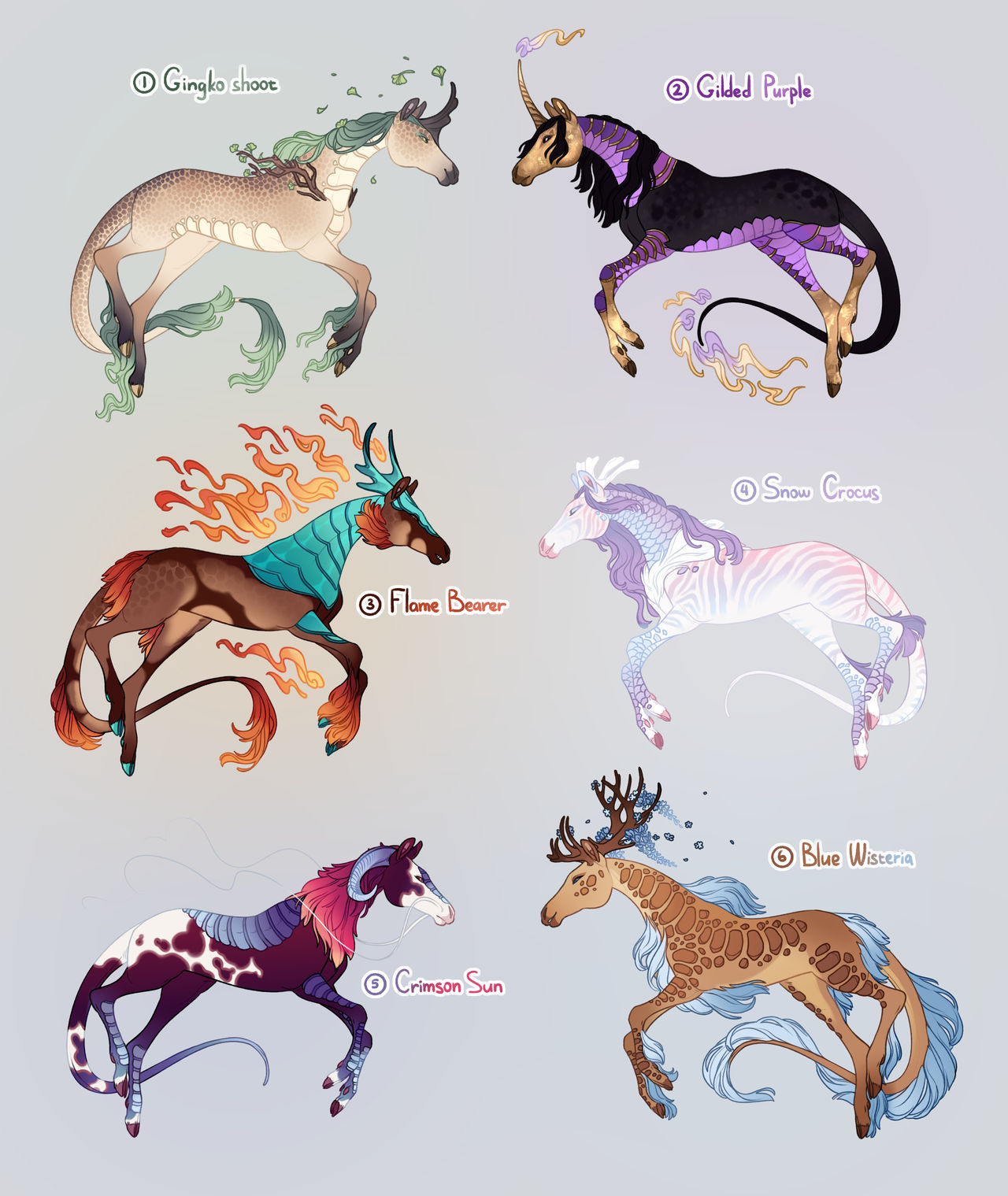 Kirin Rearing Kirins adopt pack SOLD by marnah on DeviantArt