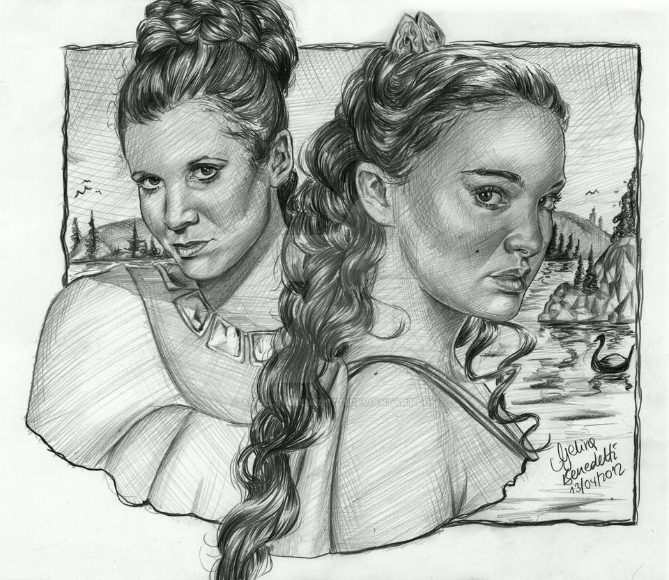 Leia and Padme drawing