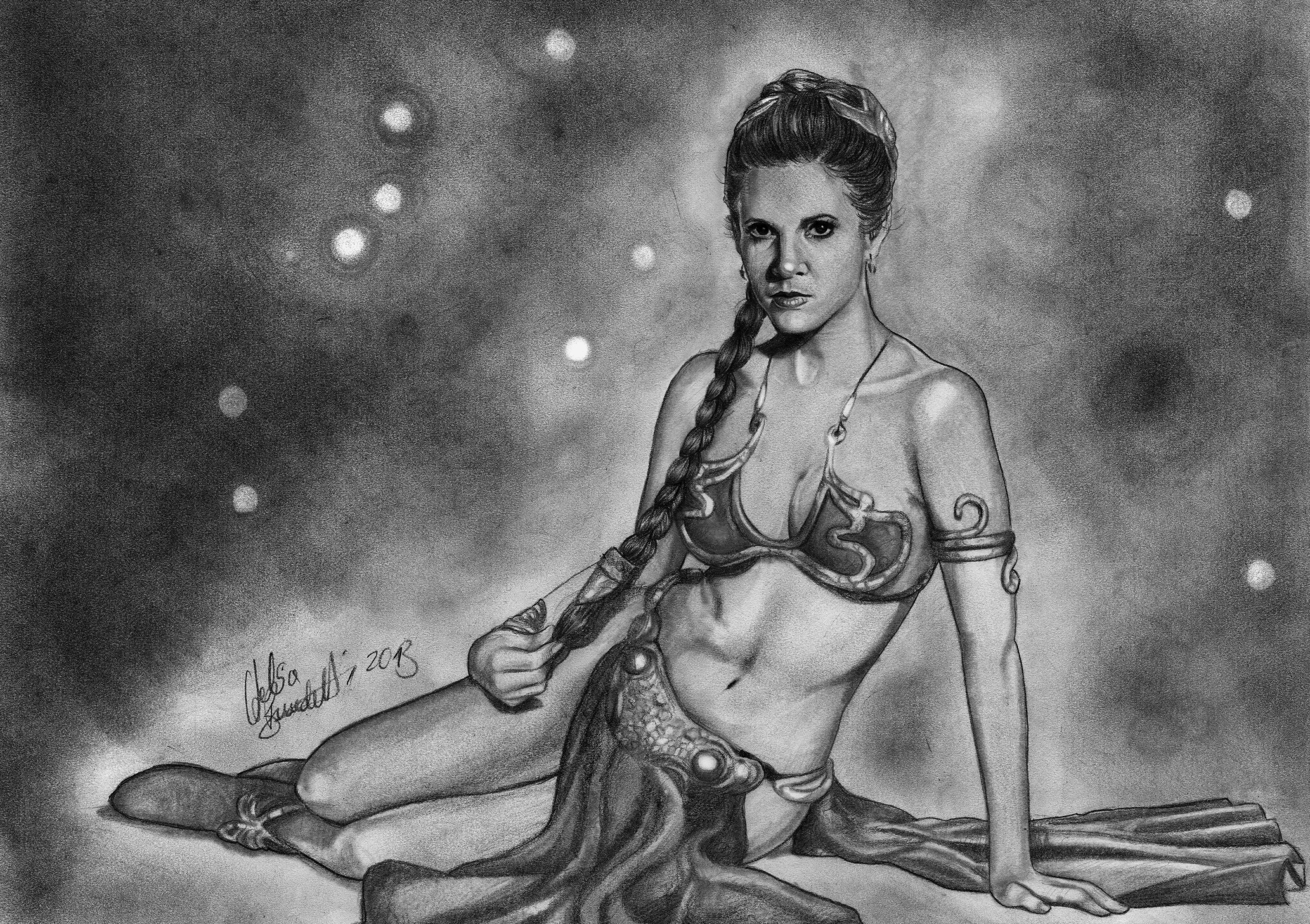 Leia Organa Graphite Drawing