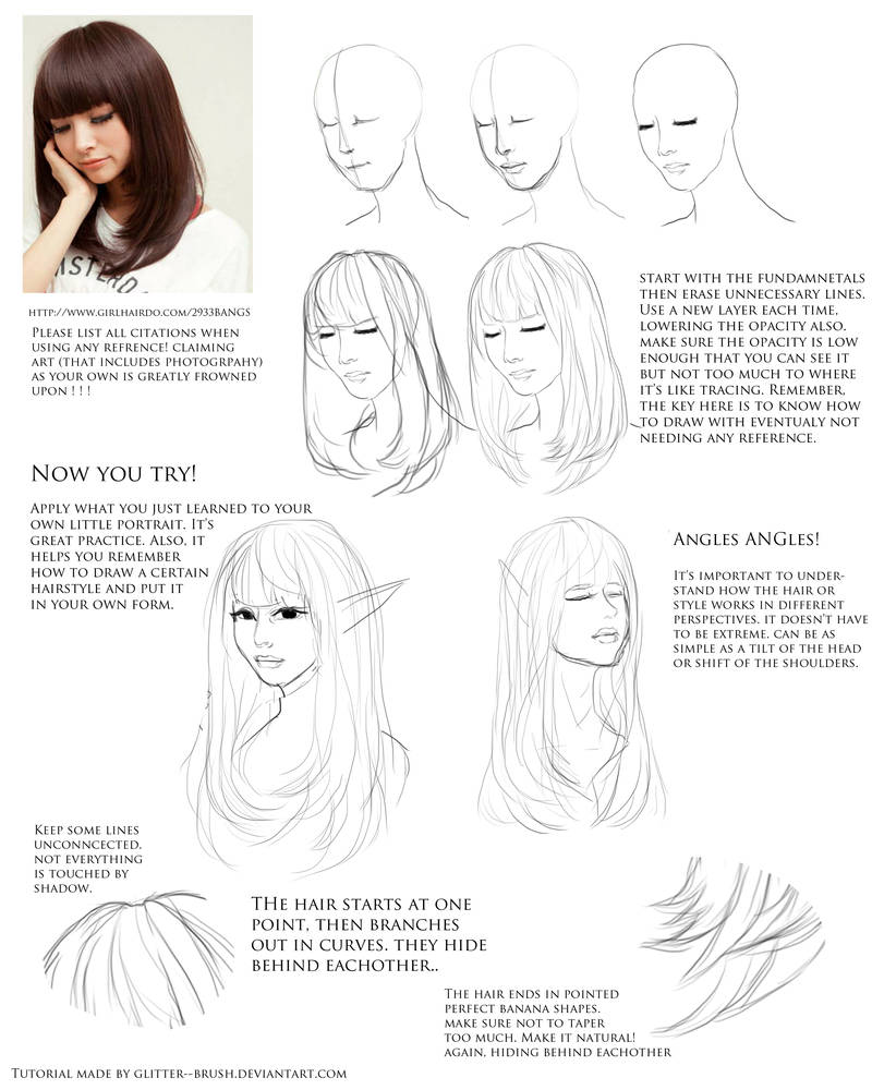 Hair Reference 1 by Disaya on deviantART  Anime drawings, Drawings,  Drawing tutorial