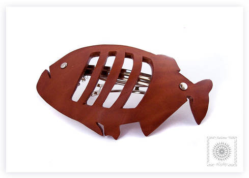 Piranha fish. Leather