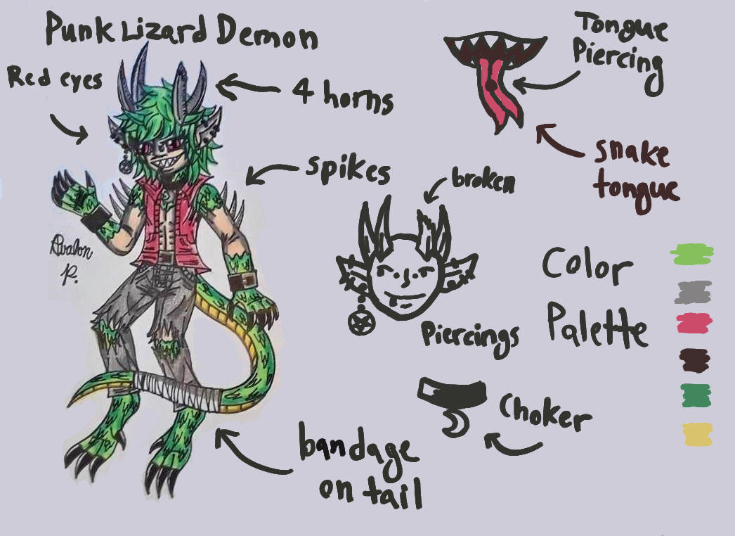 Punk Lizard Demon Ref by Davalon4Ever on DeviantArt