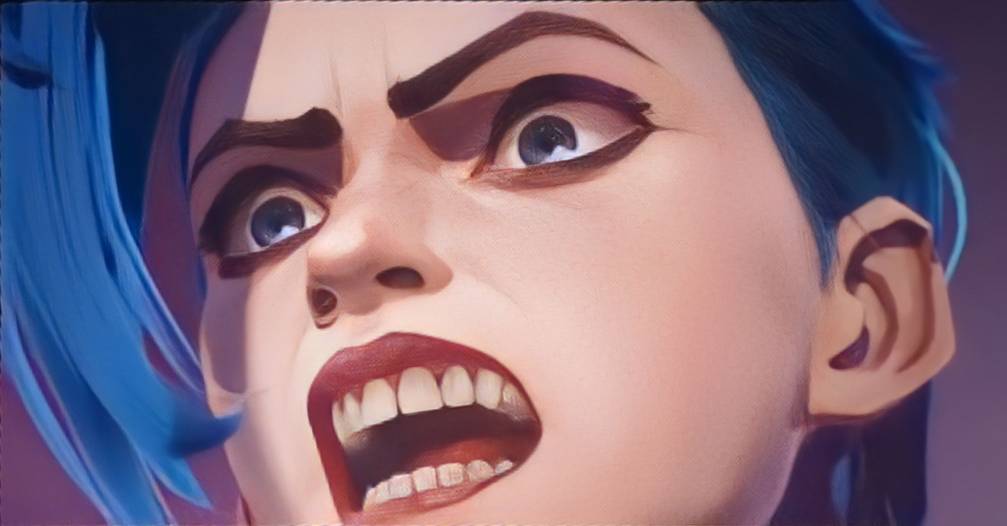 my enhanced edition of jinx showing her tongue by gripo67 on DeviantArt