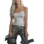 Sexy Girl with M16 Standing