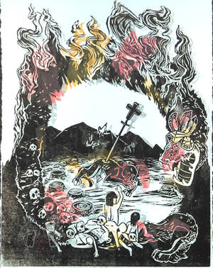 Death of south america Monotype by OrthrusPress Death of south america Monotype by OrthrusPress