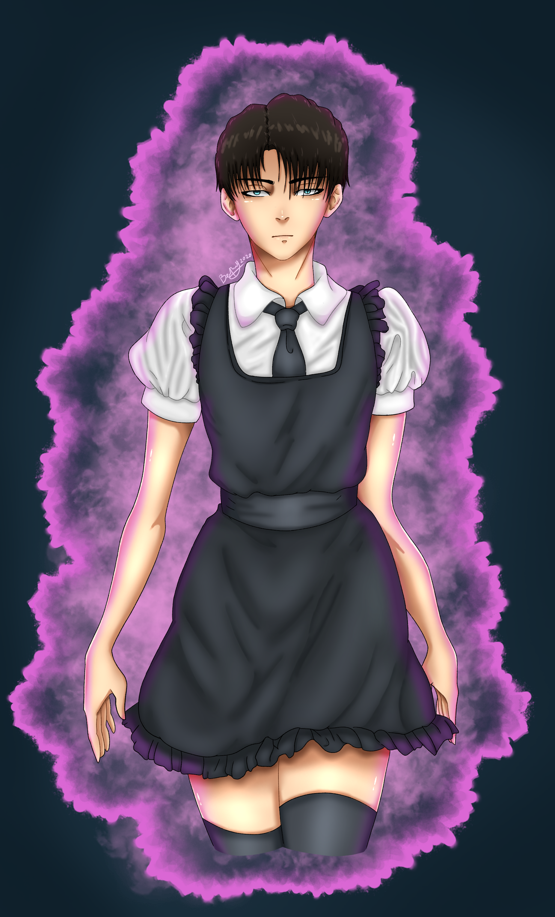 Akerman in a maid outfit on DeviantArt