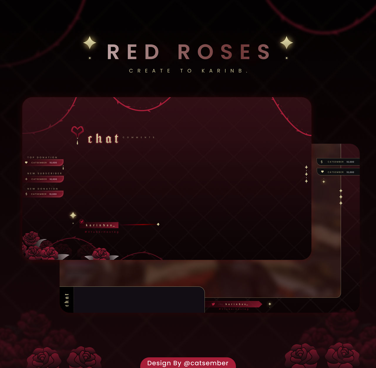 The Red Roses - Overlay Stream Design Commission by catsember on DeviantArt