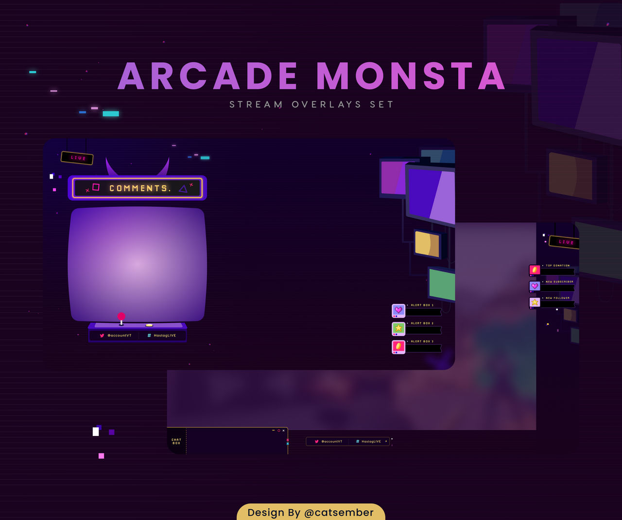 Ark Overlay Deviantart Arcade Monsta - Overlay Stream Design by Catsember by catsember on ...