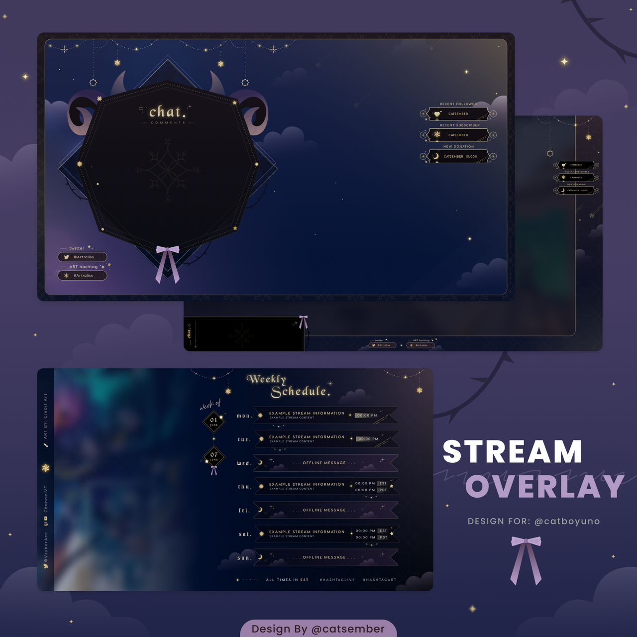 Time Stream Sparkle Time - Stream Overlay Design by Catsember by catsember on ...