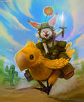 Moogle riding Chocobo by randis