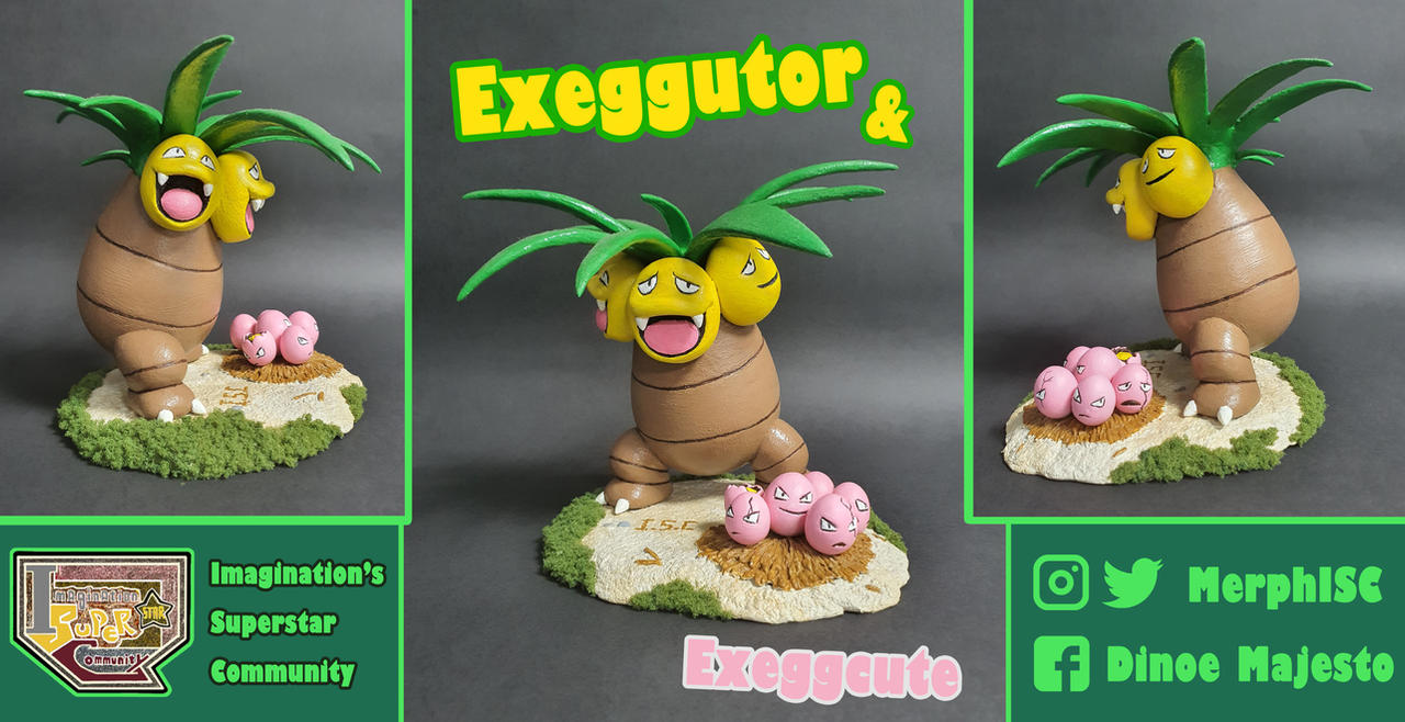Clay Figure-Exeggcute and Exeggutor(remake) by MerphISC on DeviantArt