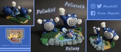Clay Figure-Poliwag Family(remake)