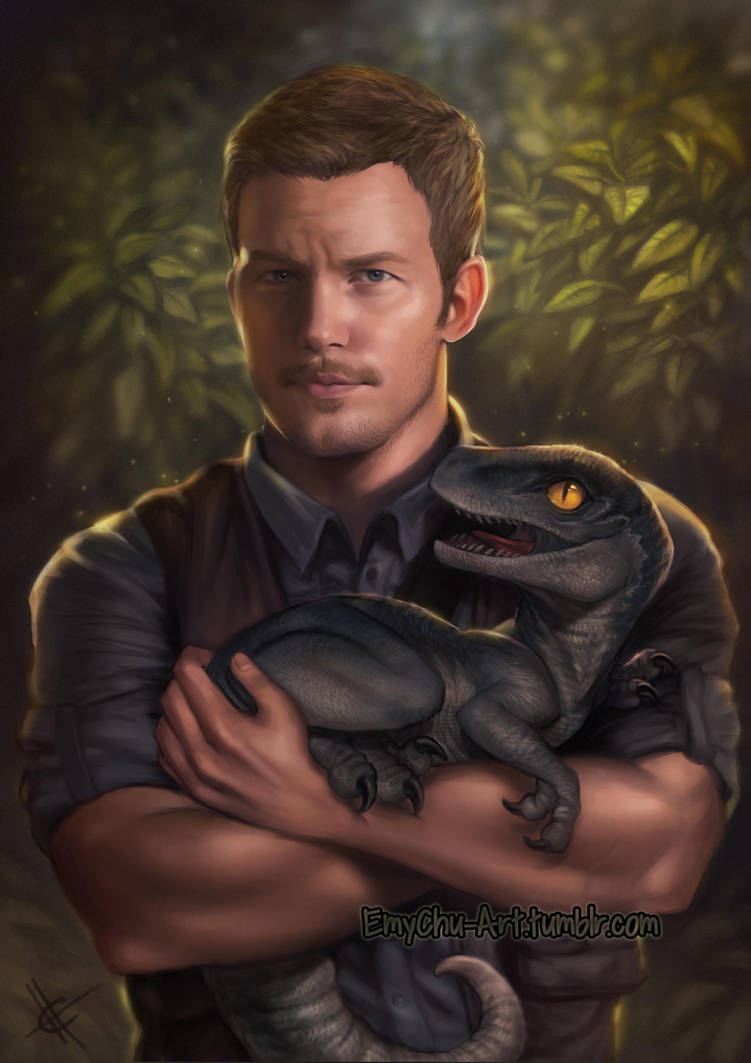 Jurassic World Chris Pratt with Blue by EmyChu on DeviantArt