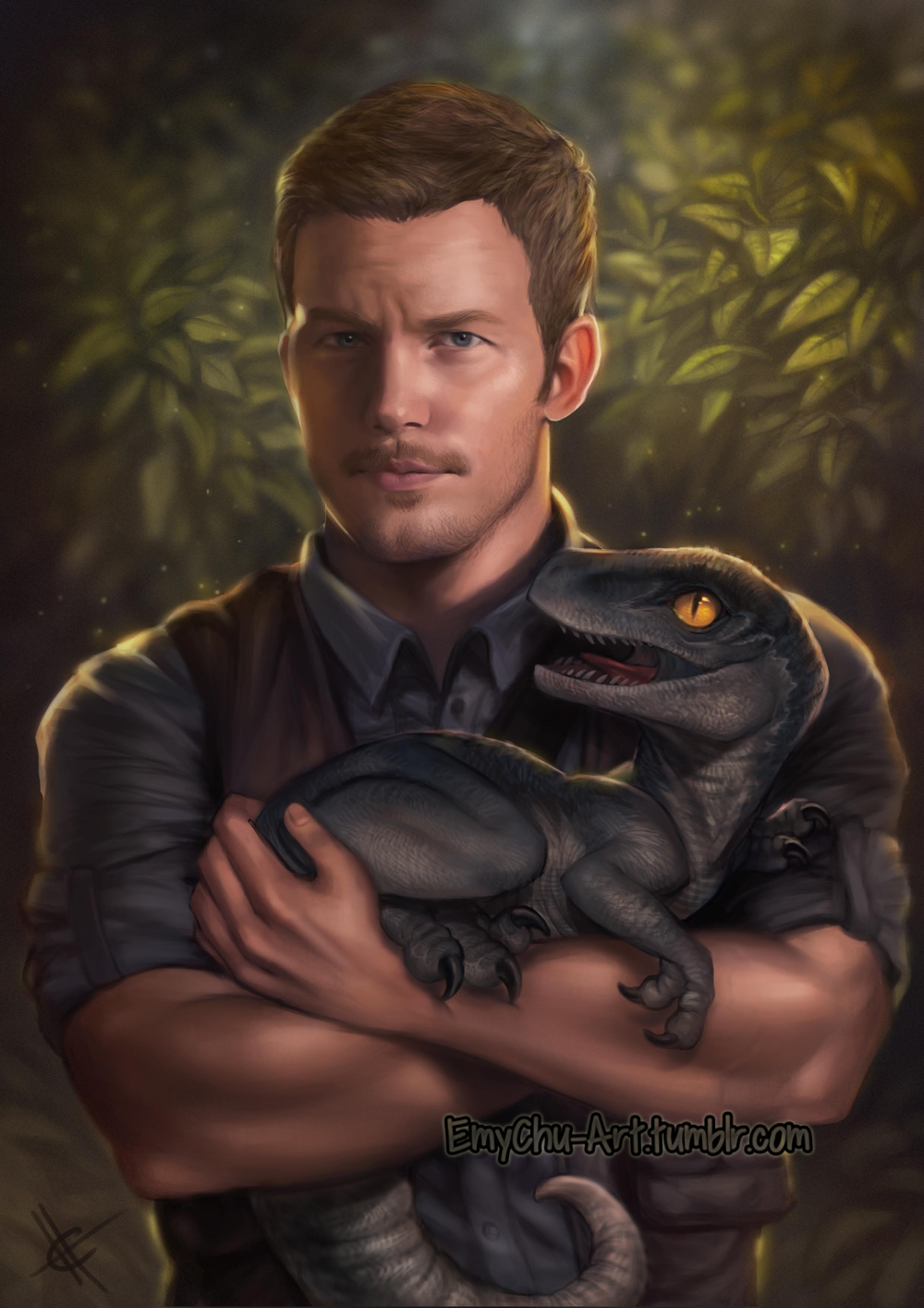 Jurassic World Chris Pratt With Blue By Emychu On Deviantart Jurassic World Chris Pratt With Blue By Emychu On Deviantart
