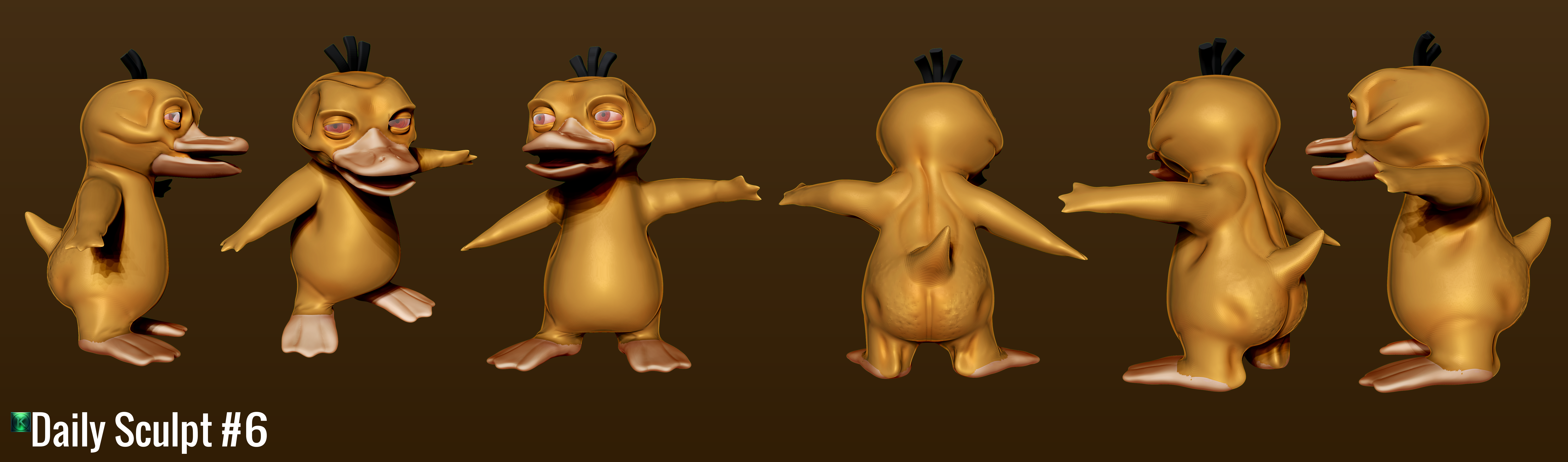 Daily Sculpt 6 - Psyduck ( Pokemon )