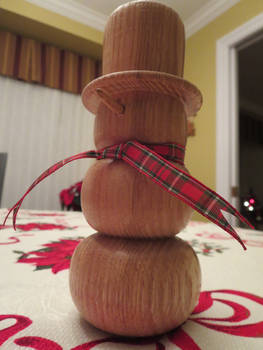 Wood-Turned Snowman