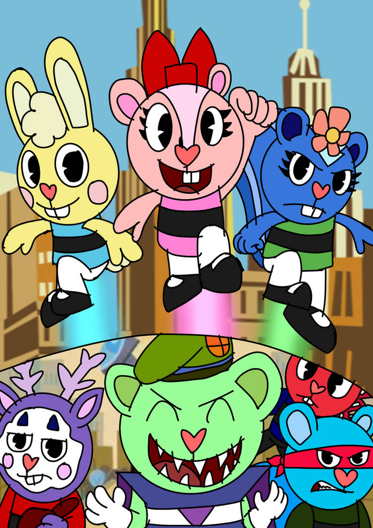 Htf x ppg crossover art by mylittlepony41 on DeviantArt