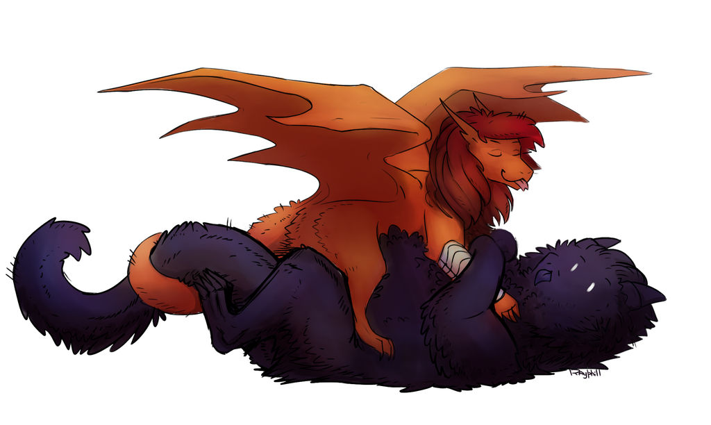 Hugging dragons... or not hugging?