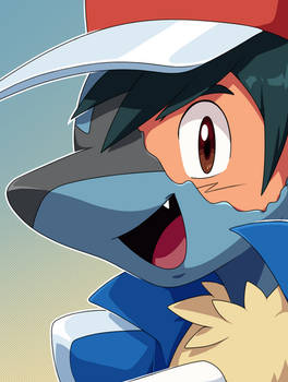 Ash Ketchum TF into lucario