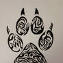 Wolf Paw Tribal Tattoo