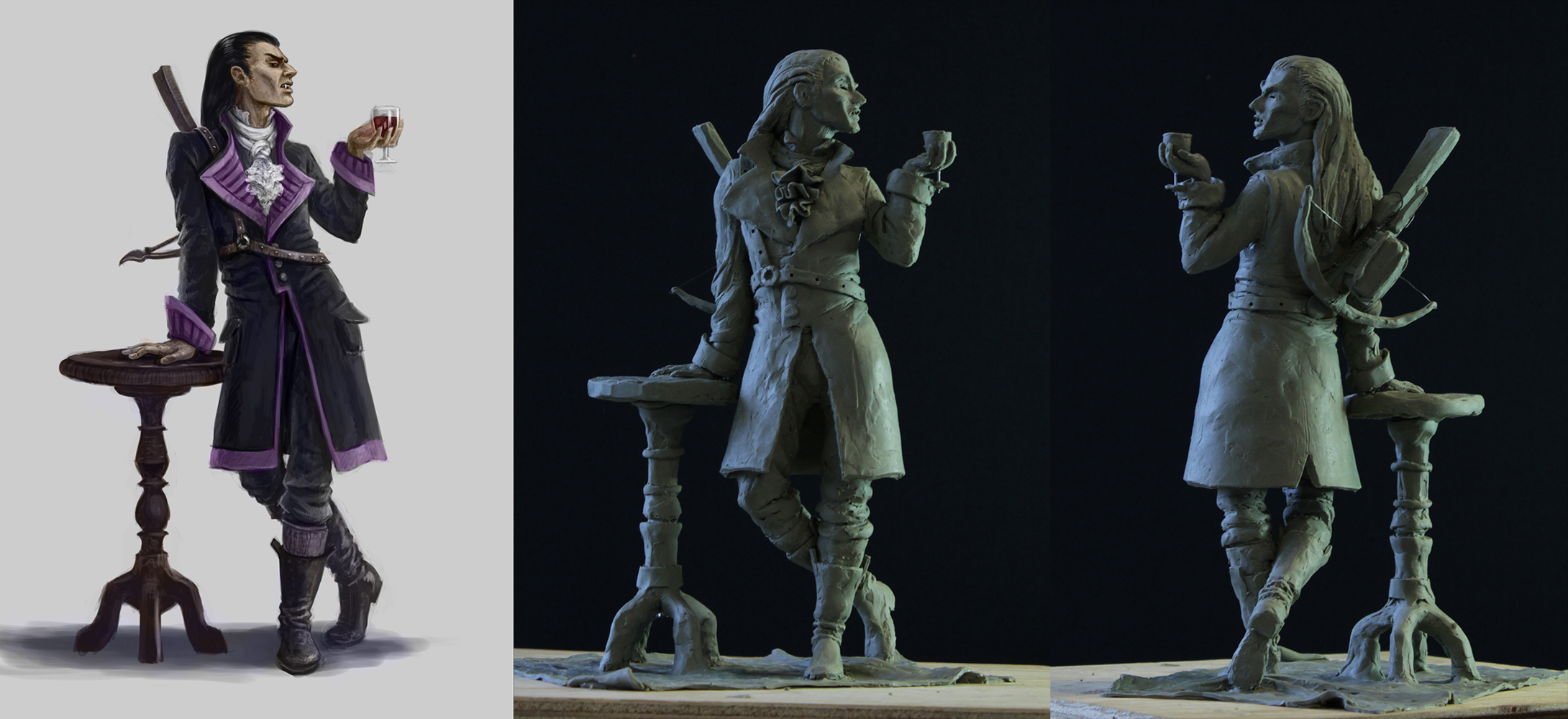 Vampire, a character I helped out with the 3d Visdev sculpting