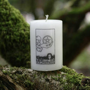 Ace of pentacles tarot candle