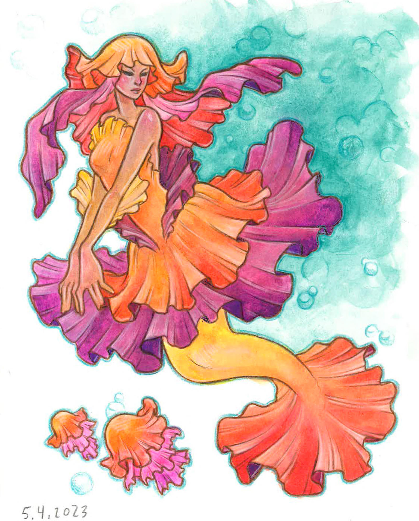 frilly mermaid by artofdroth on DeviantArt