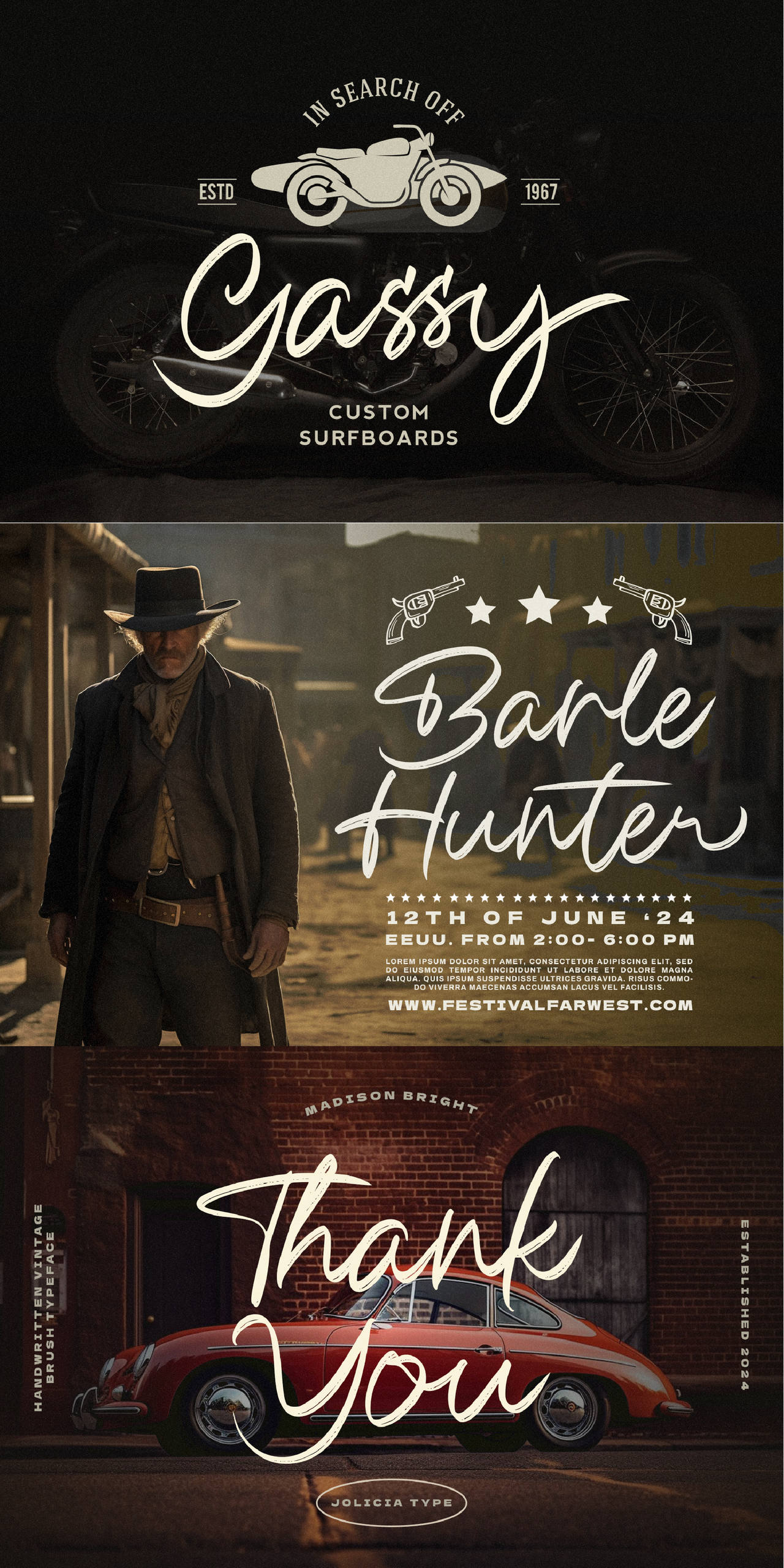 Madison Bright | Handwritten Vintage Brush Font by JoliciaType on ...