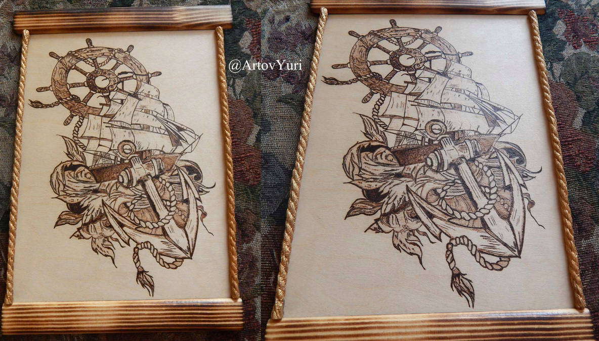 Pyrography Boats Marine art with a ship pyrography 2 by YuriArtov on DeviantArt