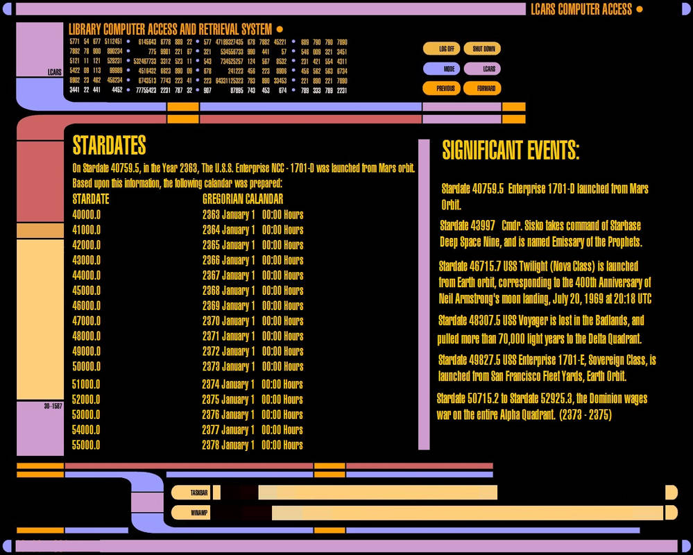 LCARS Calandar Conversion and Historical Database by Geoffryn on DeviantArt