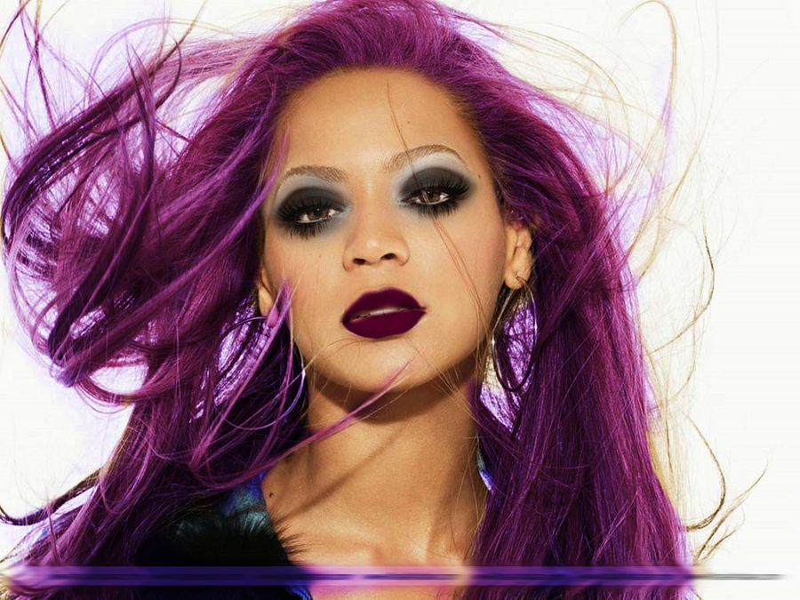 Beyonce Makeup And Purple Hair By Caris94 On Deviantart