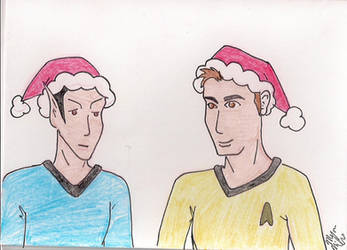Spock and Kirk - Christmas Card Commission