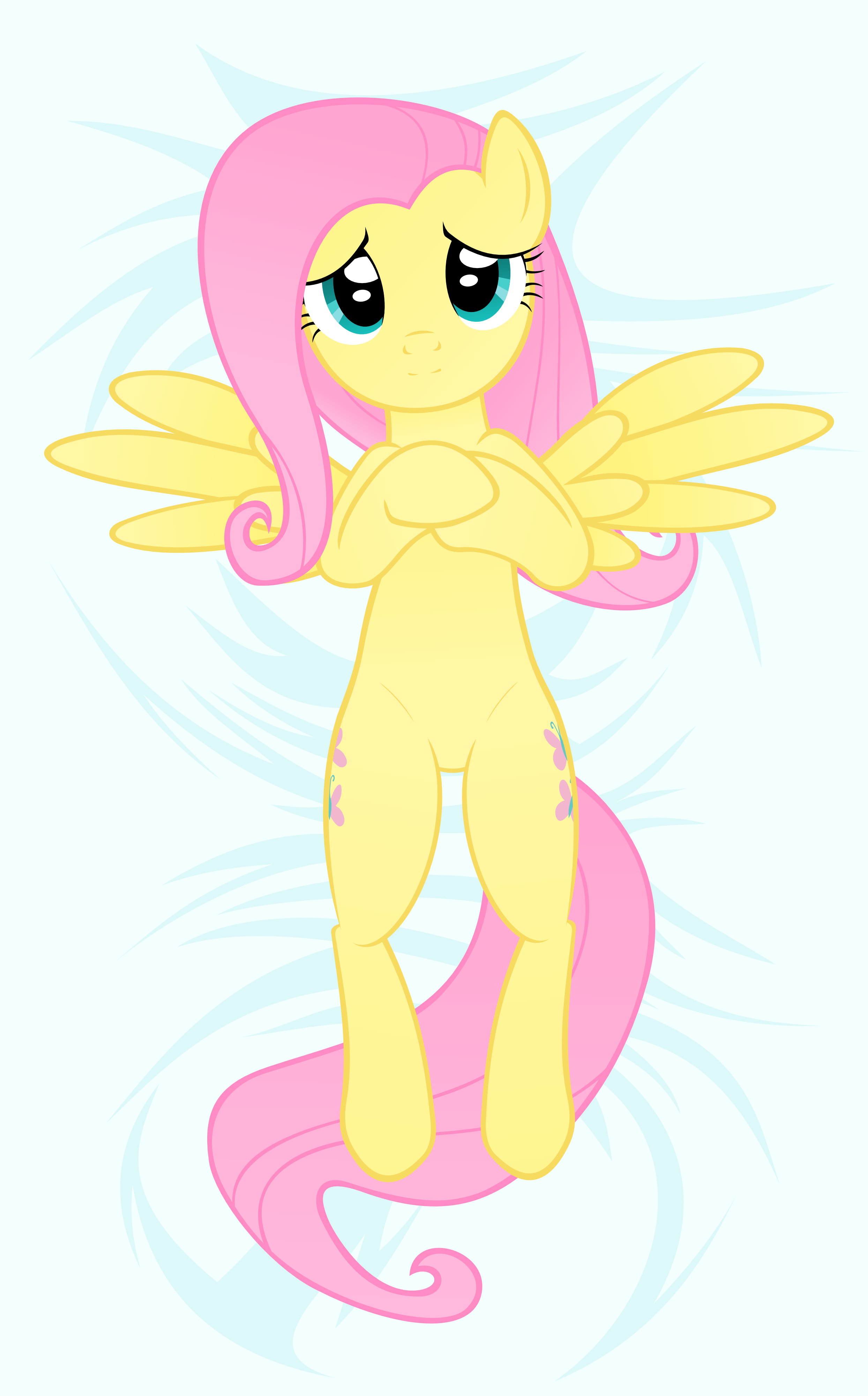 Sitting Fluttershy with Bendaroos by RAMENmanga-ka on DeviantArt