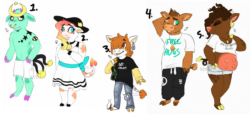 Cow Anthro Adoptables (OPEN)