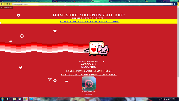 Valentine's Day Nyan Cat For Over 35 Hours