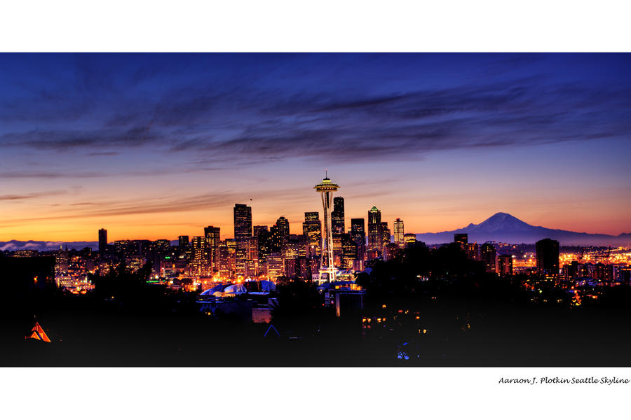 HDR Seattle Skyline At Sunrise