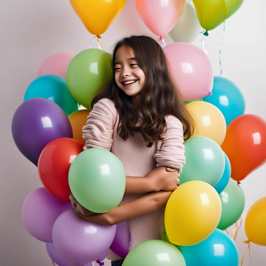 Hugging Balloons Girl hugging party balloons by Unicron97 on DeviantArt