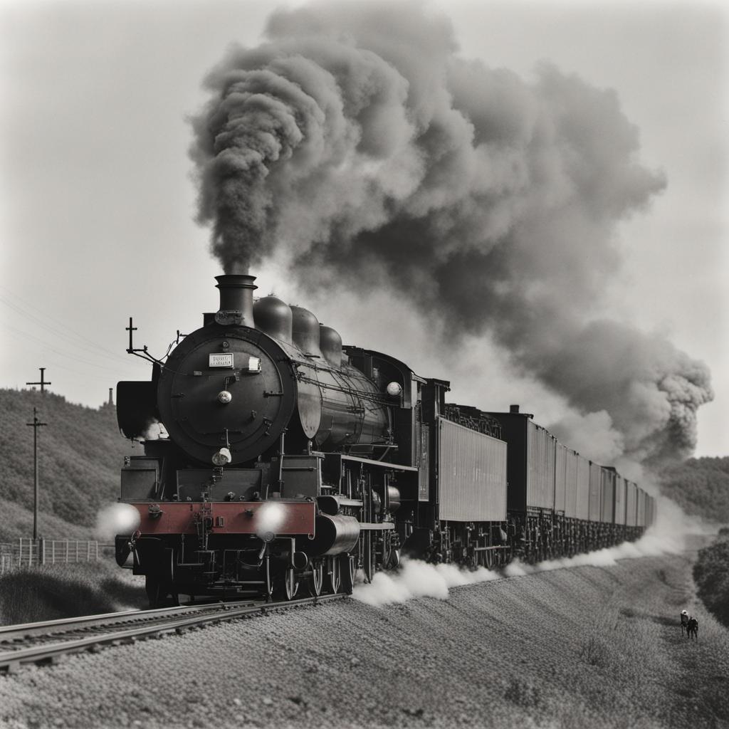Steam engine hauling long heavy goods train by Unicron97 on DeviantArt