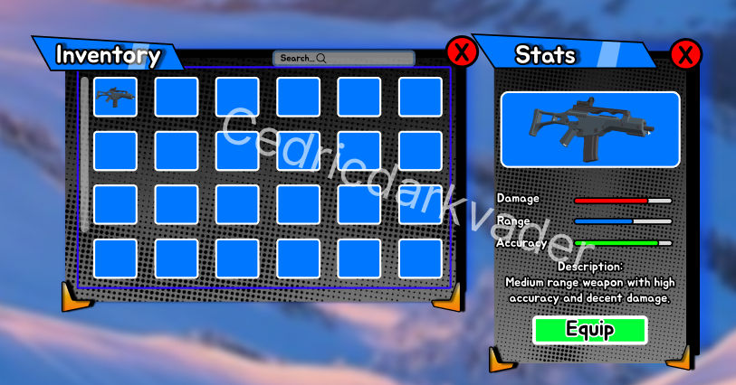 Inventory UI by Cedricdarkvader on DeviantArt