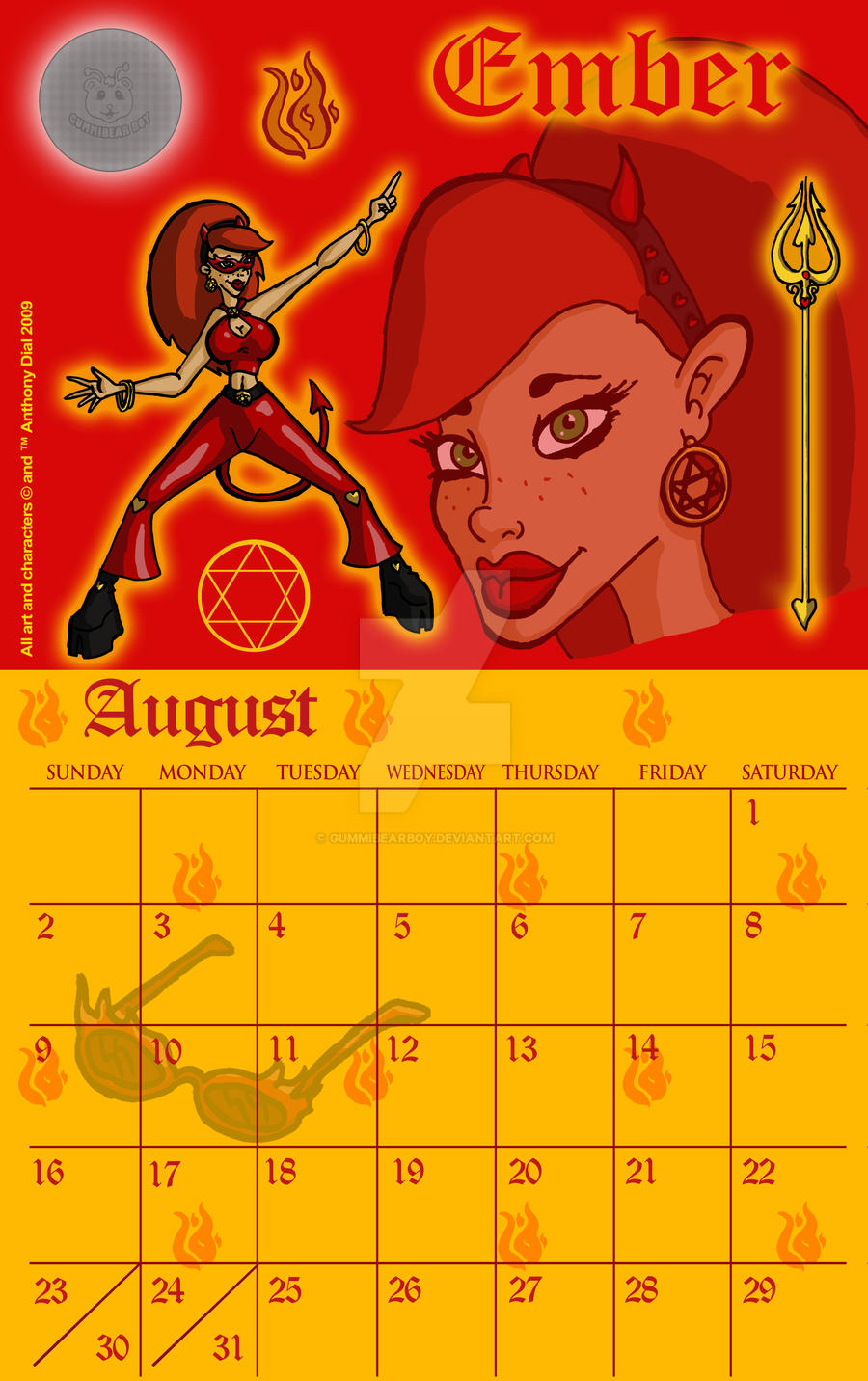 Zombie Girl 2009 Calendar- AUG