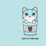 Cat in The Cup Blue