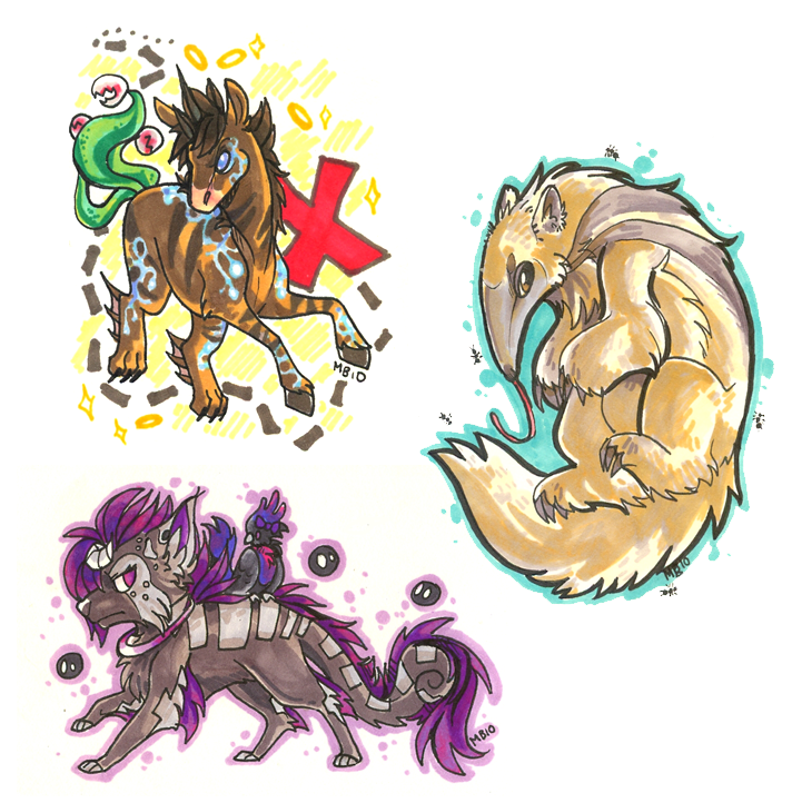Traditional Quad Examples by MagicBunnyArt on DeviantArt