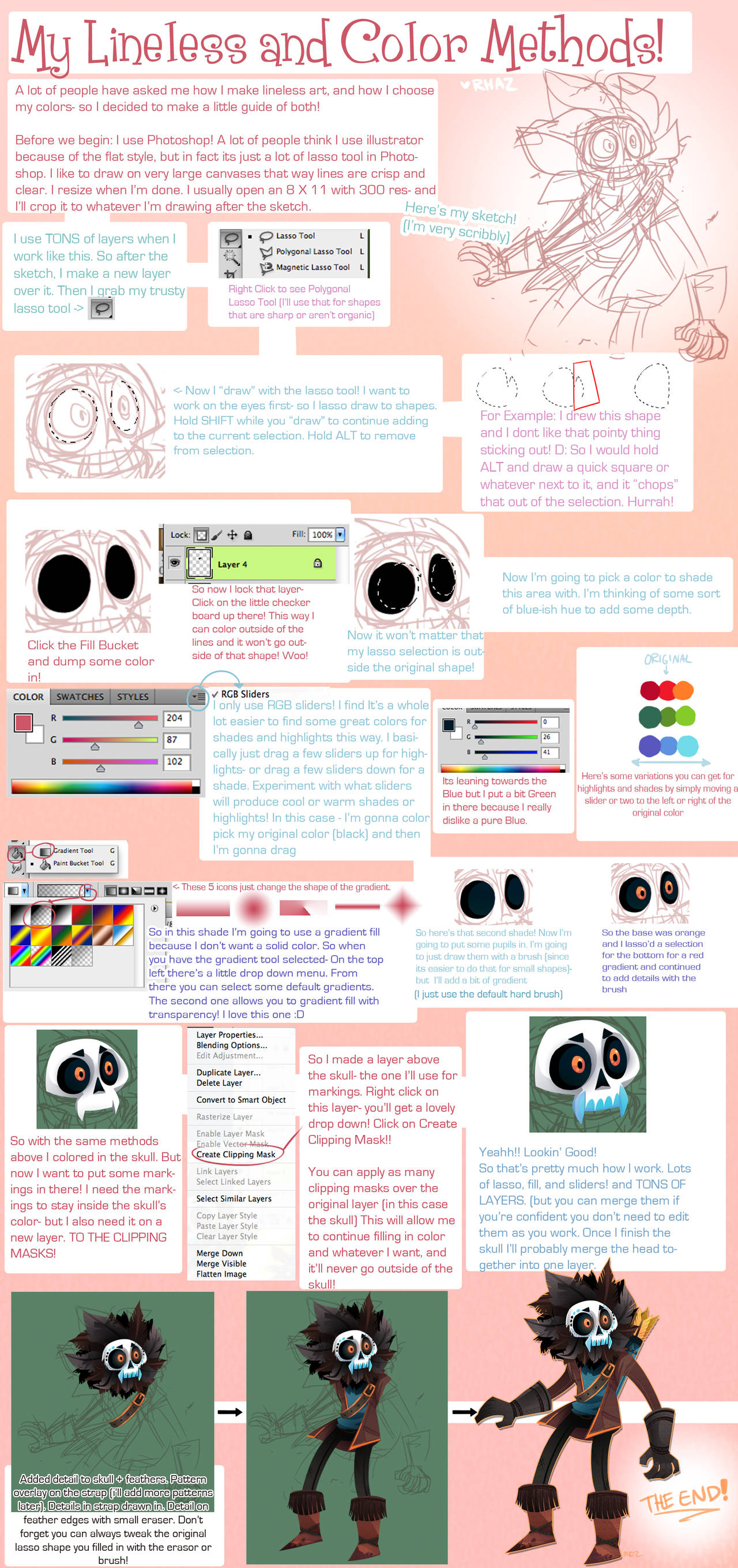 Lineless and Coloring Tutorial by MagicBunnyArt