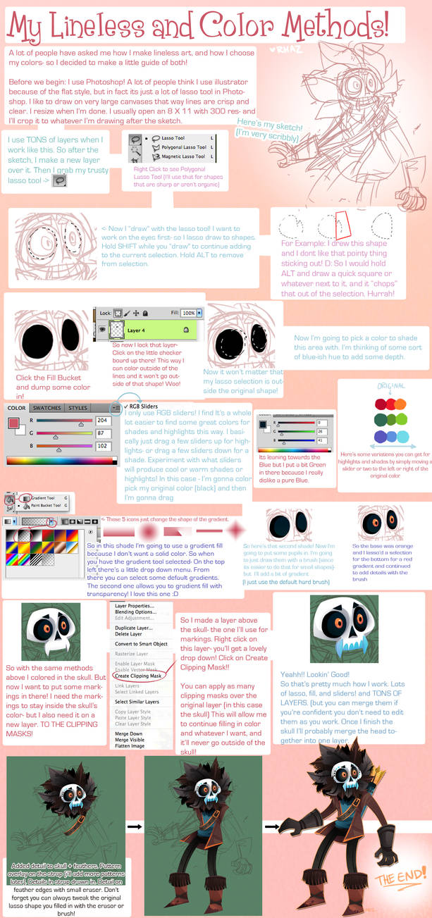 Lineless and Coloring Tutorial by MagicBunnyArt