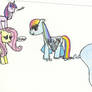 Rainbow Dash, Flutter Shy, Twilight Sparkle Scene