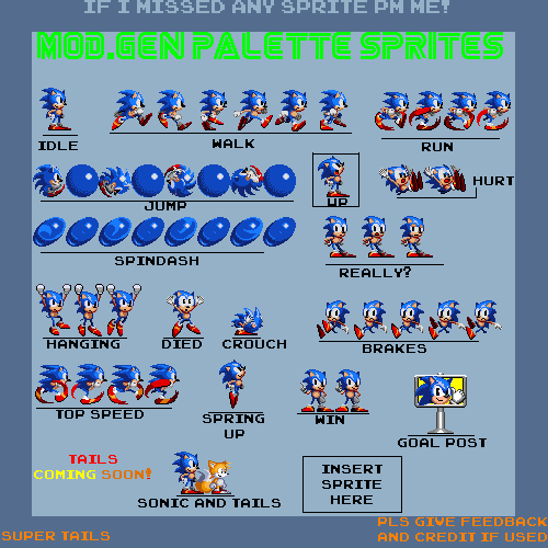 Modgen sonic After The Sequel Sprite sheet by MekanTheGuy on DeviantArt